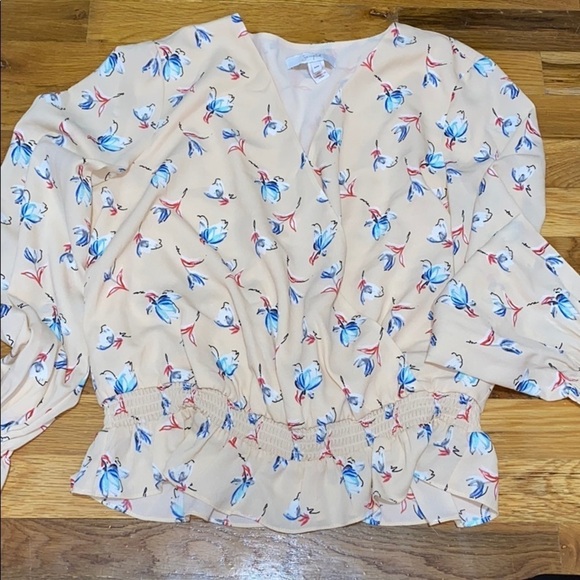 Beautiful floral light beige top medium boho festival crop - Picture 3 of 5